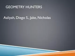Geometry hunters