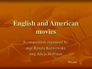 English and American movies