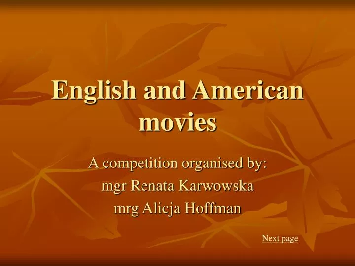 english and american movies