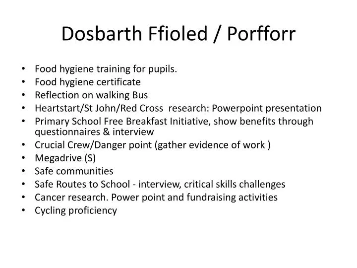 dosbarth ffioled porfforr