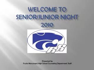 Welcome to Senior/Junior Night 2010
