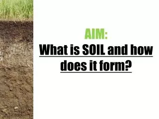 AIM: What is SOIL and how does it form?