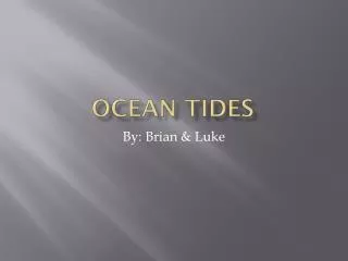 Ocean Tides