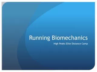 Running Biomechanics