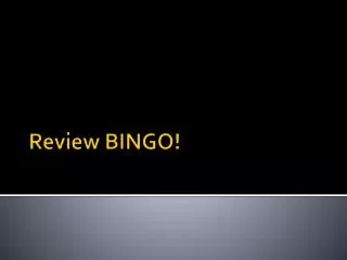 Review BINGO!