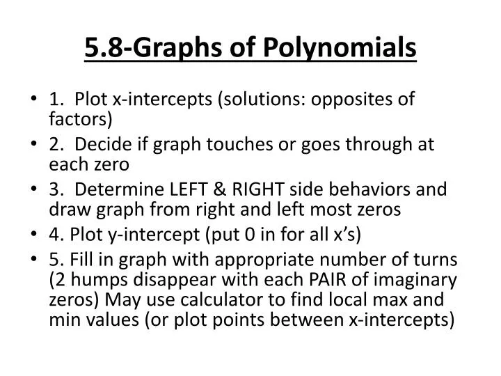 5 8 graphs of polynomials