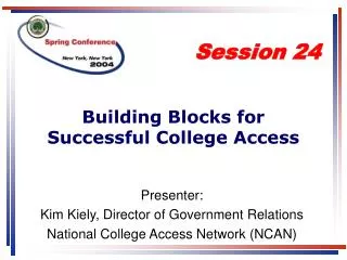 Building Blocks for Successful College Access