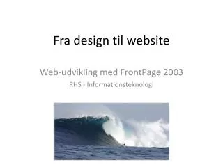 fra design til website
