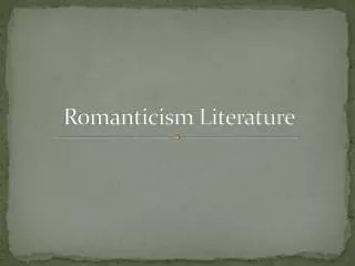 Romanticism Literature