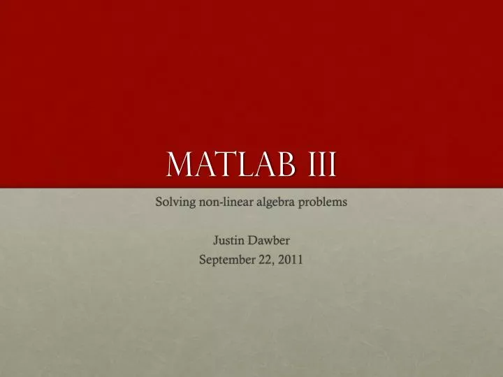 matlab iii