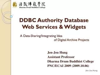 DDBC Authority Database Web Services &amp; Widgets