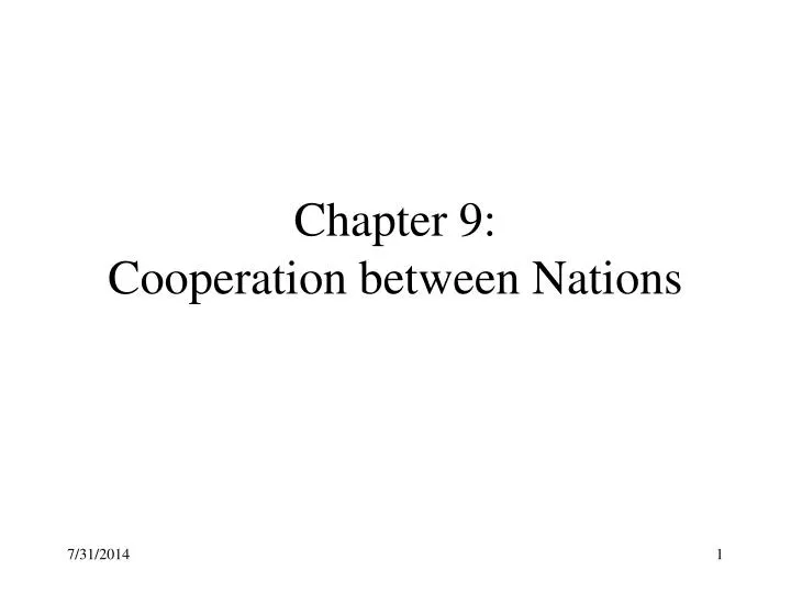 chapter 9 cooperation between nations