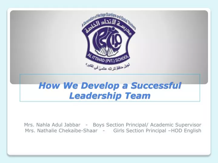 how we develop a successful leadership team