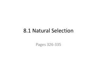 8.1 Natural Selection