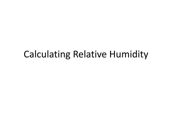 calculating relative humidity