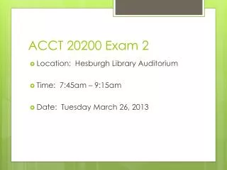 ACCT 20200 Exam 2