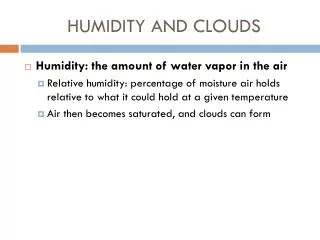 HUMIDITY AND CLOUDS