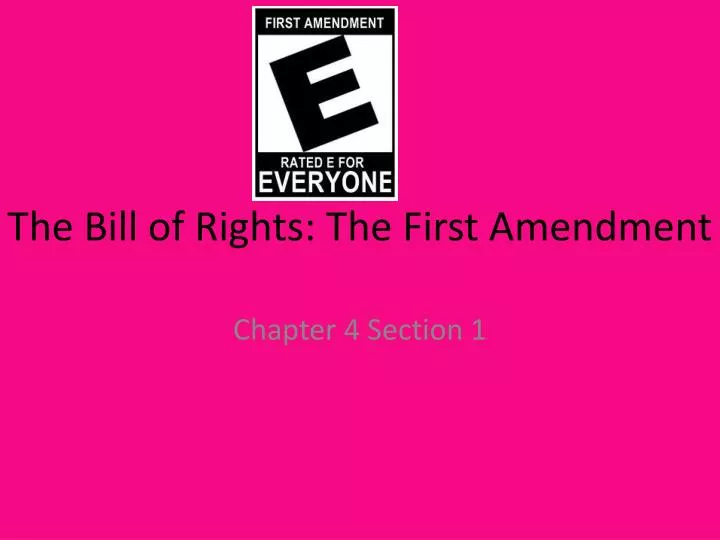 the bill of rights the first amendment