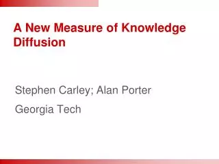 A New Measure of Knowledge Diffusion