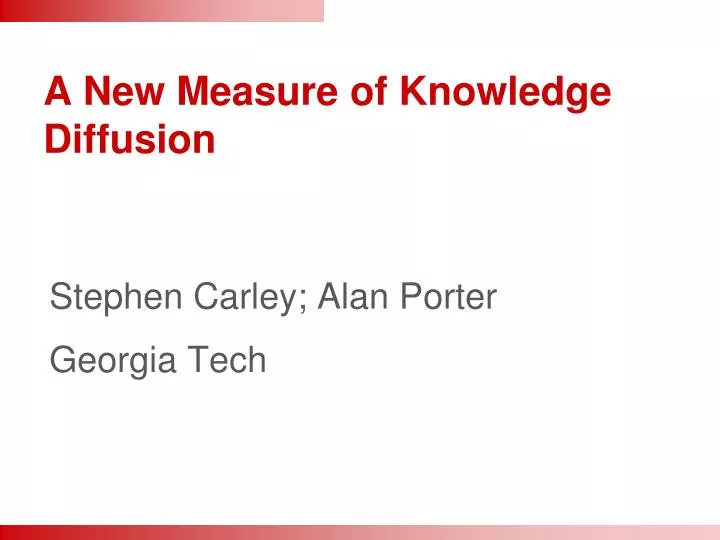a new measure of knowledge diffusion