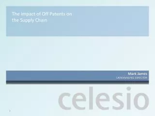 The impact of Off Patents on the Supply Chain