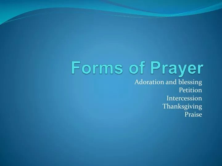 forms of prayer