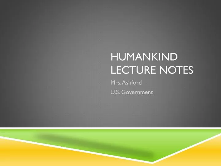 humankind lecture notes