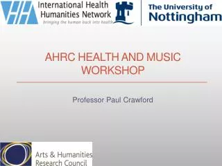 AHRC Health and Music Workshop