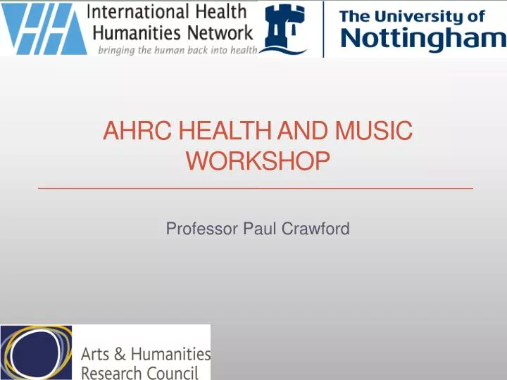 ahrc health and music workshop