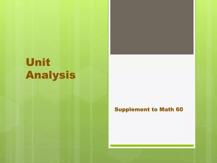unit analysis