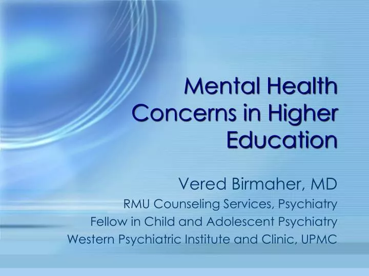 mental health concerns in higher education