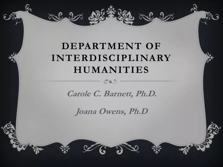 department of interdisciplinary humanities
