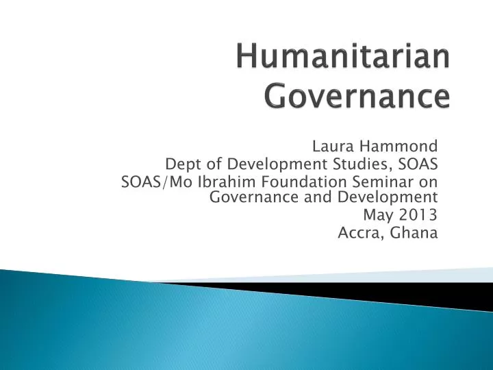humanitarian governance