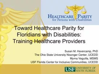 Toward Healthcare Parity for Floridians with Disabilities: Training Healthcare Providers