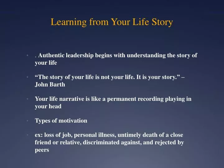 learning from your life story