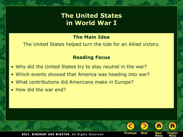 the united states in world war i