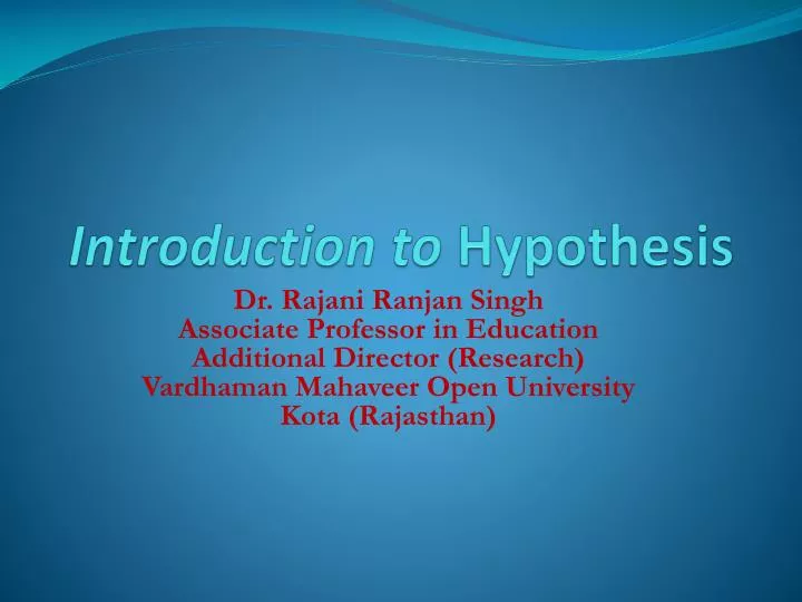 introduction to hypothesis