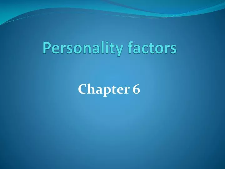 personality factors