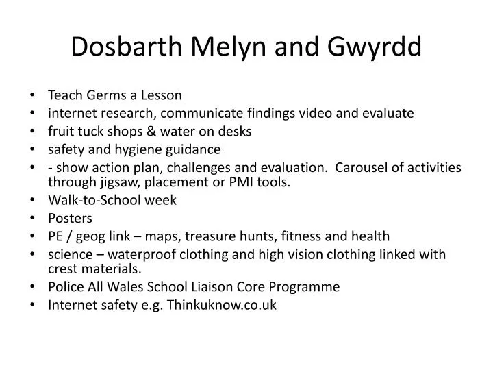 dosbarth melyn and gwyrdd