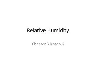 Relative Humidity