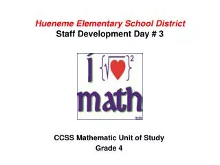 Hueneme Elementary School District Staff Development Day # 3