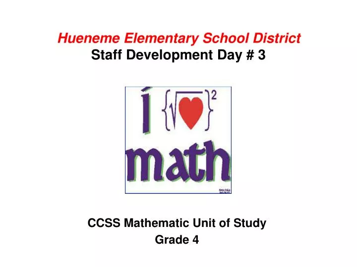 hueneme elementary school district staff development day 3
