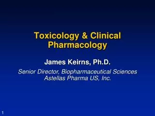Toxicology &amp; Clinical Pharmacology