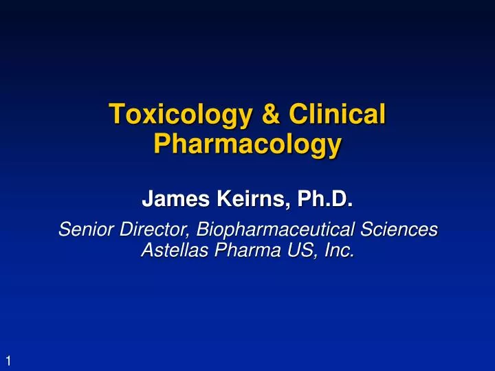 toxicology clinical pharmacology