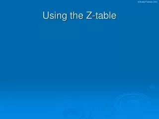 Using the Z-table