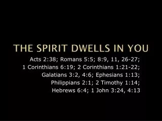 The Spirit Dwells in You