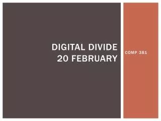 Digital divide 20 February