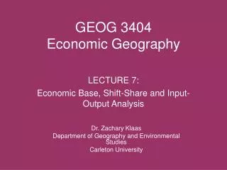 GEOG 3404 Economic Geography