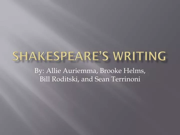 shakespeare s writing