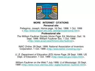 MORE INTERNET CITATIONS Personal site